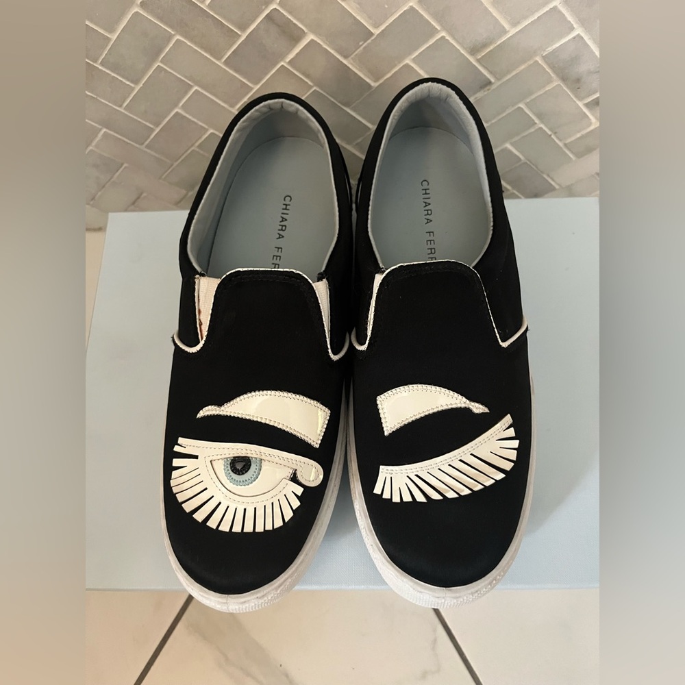Chiara Ferragni Eye Motif Slip-Ons